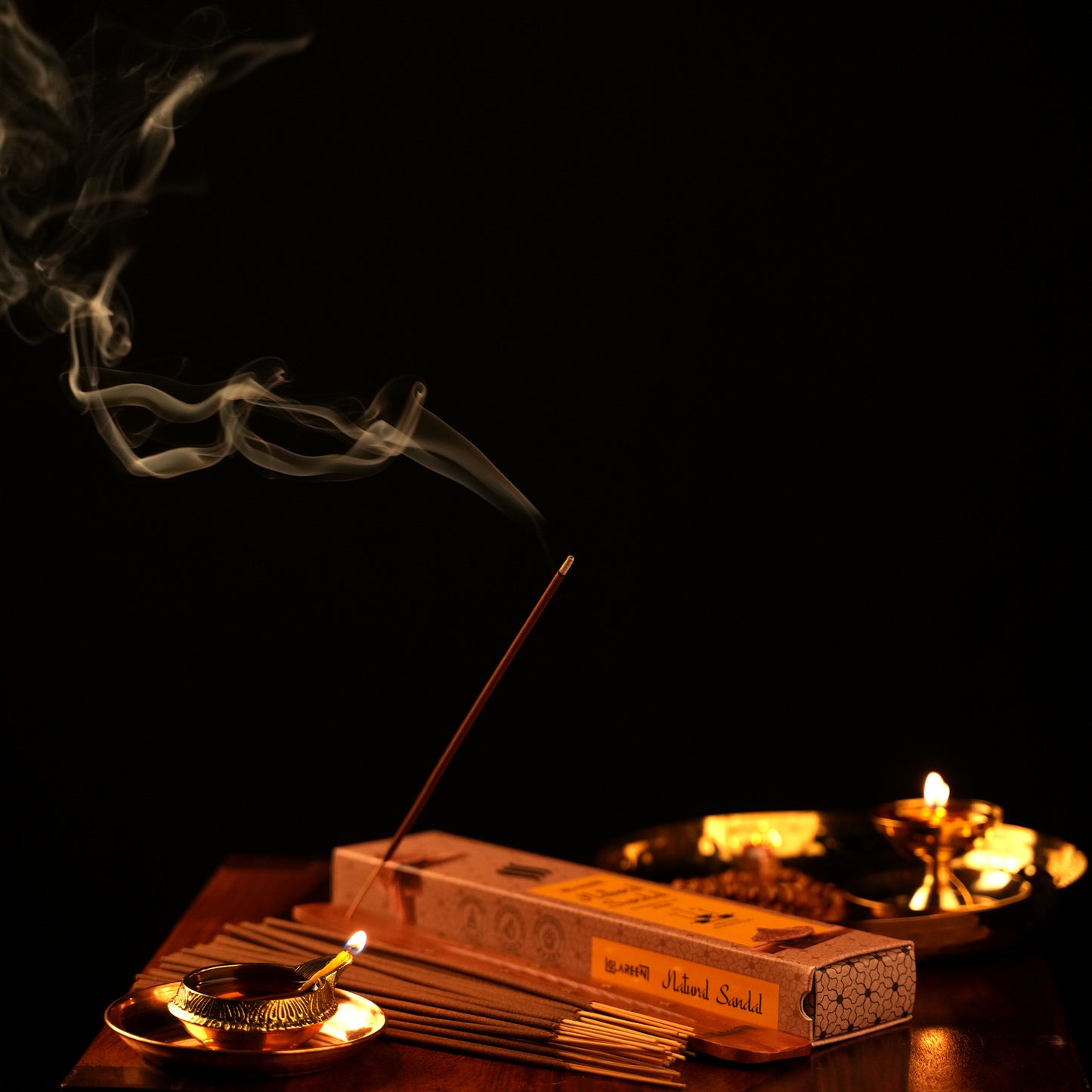 eco-friendly rose incense packaging and burning incense image
